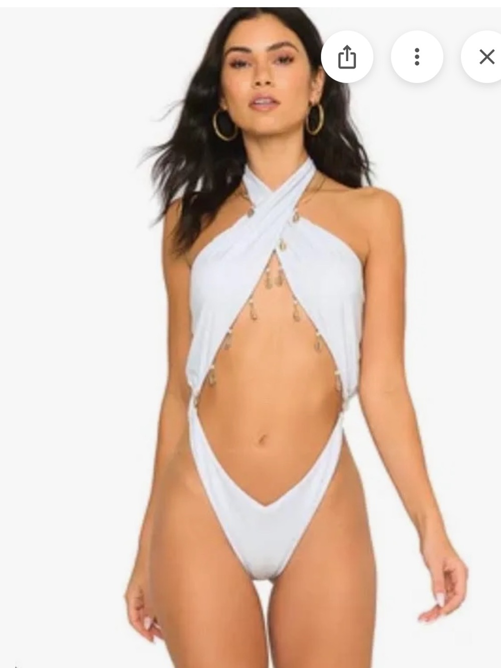 Beach Bunny White Halter Cutout One-Piece Swimsuit